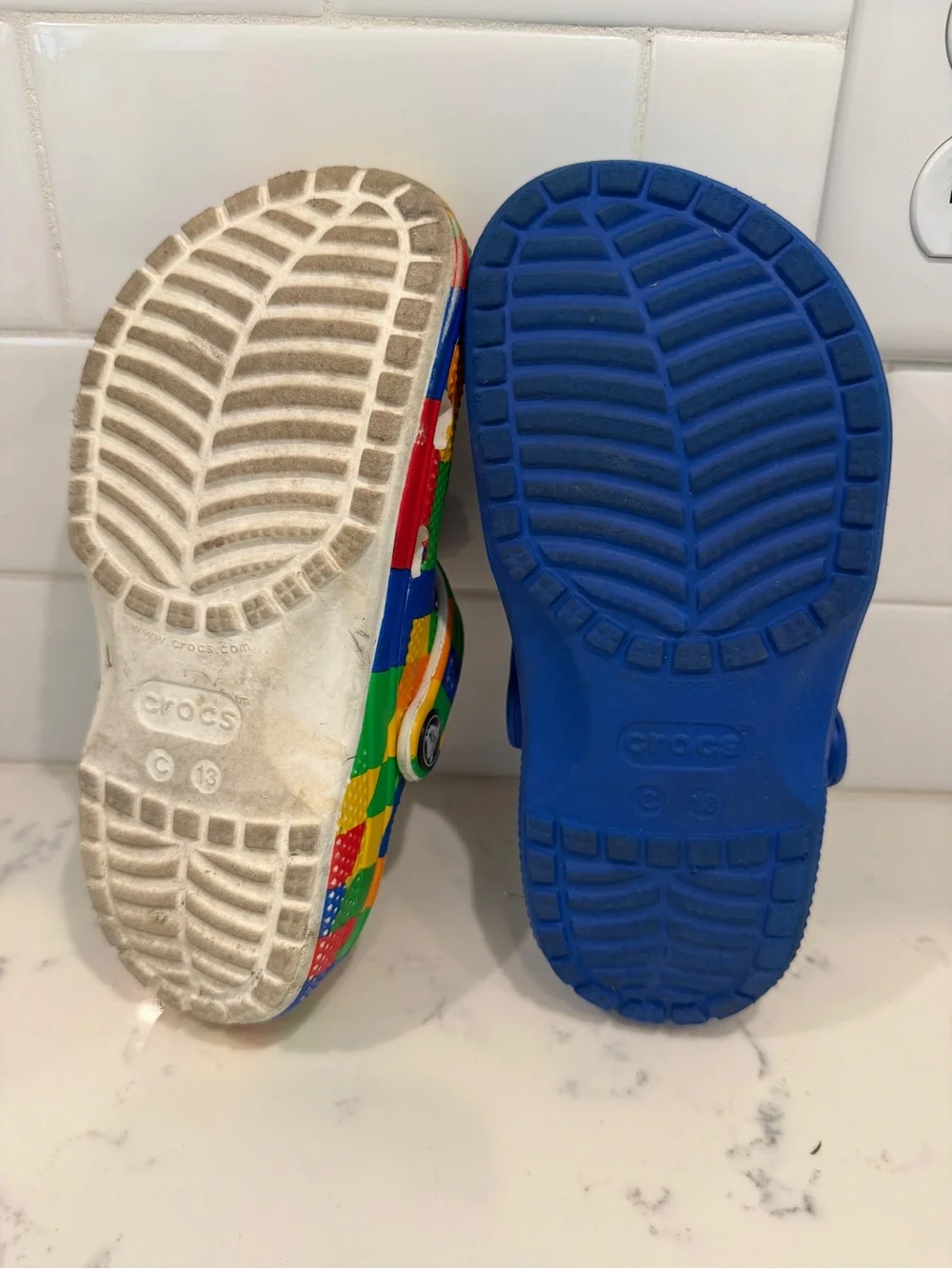 CROCS Kids' Mix-and-Match Clogs - Blue and Multicolor Patch